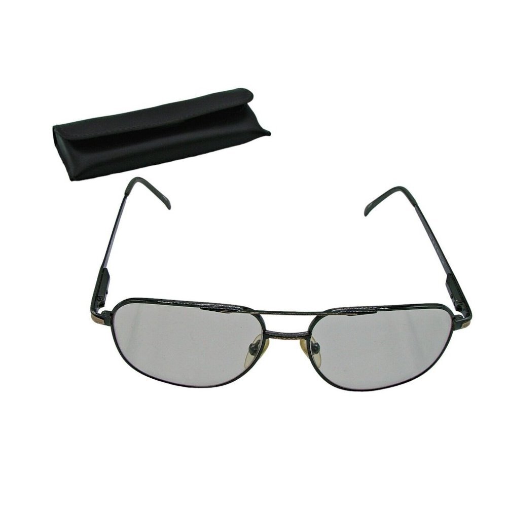 Giorgio Sant Angelo Eyeglass Sunglass Frames Gunmetal W/ Case Vintage 56-16-145